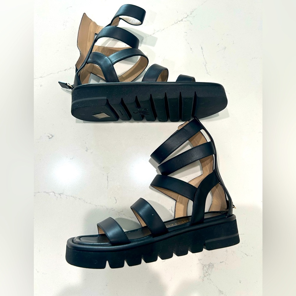 Stewart Weitzman Black Strappy Sandals